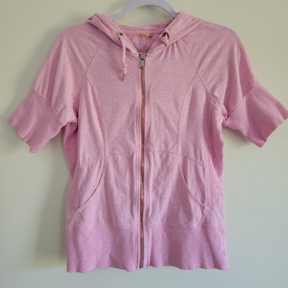 Zella Short Sleeve Hoodie Zip-Up Jacket Top Size M